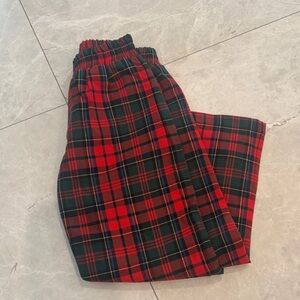 Plaid Kids Bottoms - Red and Black